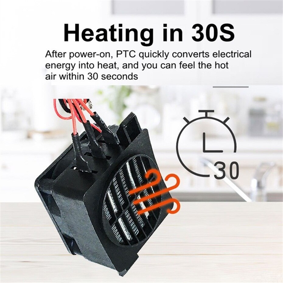 DC 12V 100W Room Heater Energy Saving PTC Car Air Fan Heater Constant Temperature Heating Heaters Factory Price Safe Home DIY