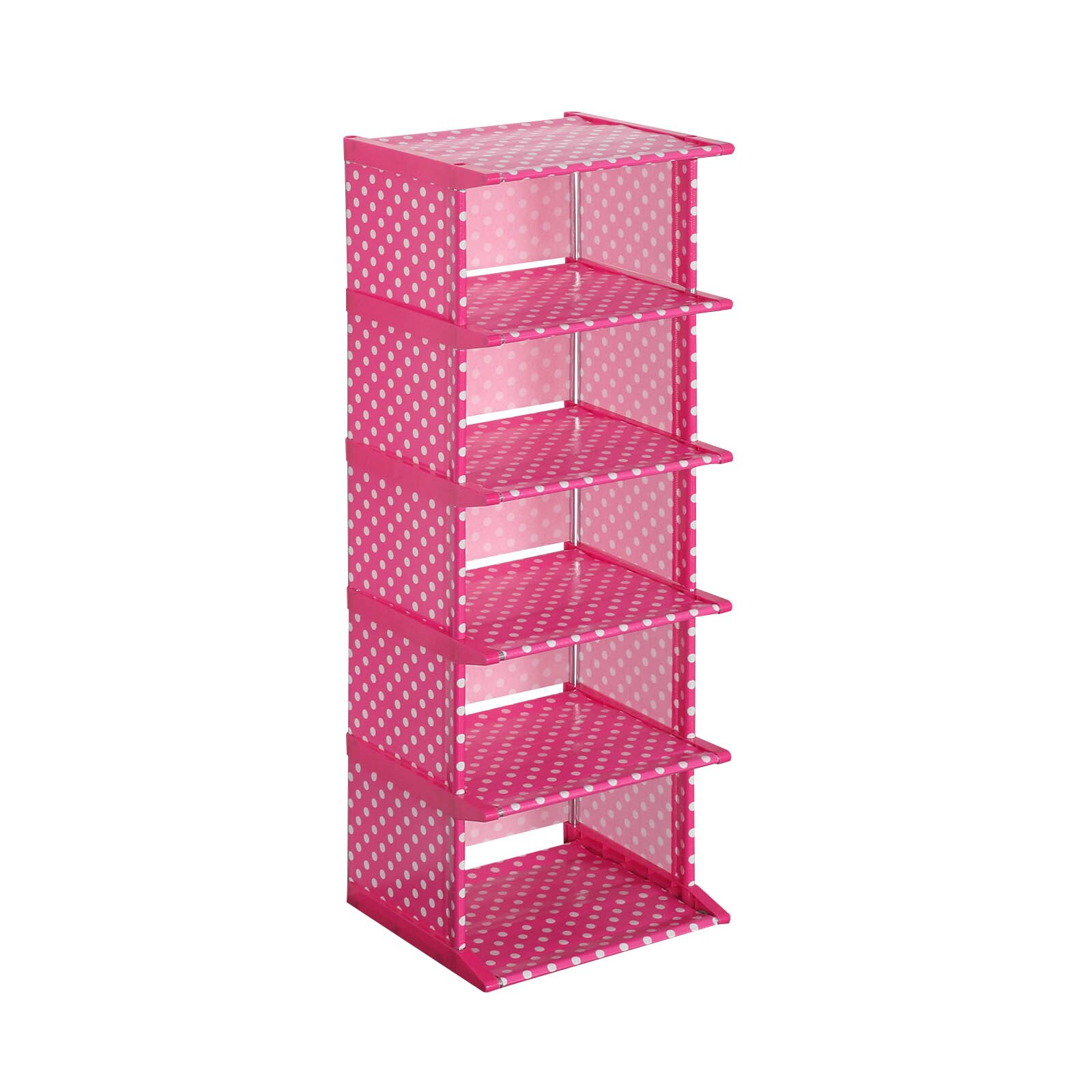 CellDeal 4/6/8 Layer Useful Shoe Rack DIY Easy Assembly Shoes Storage Cabinet Dustproof Moistureproof Shoe Shelf Large Capacity: 6 Layer Pink