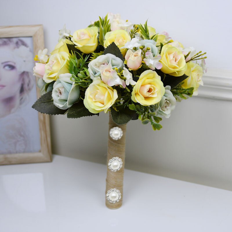 Kwiaty akcesoria ślubne małe bukiety ślubne bukiety jedwabne róże bukiety ślubne dla druhen dekoracje