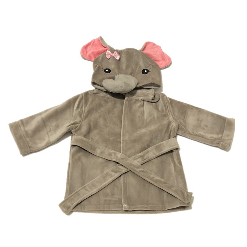 Peignoir à capuche pour bébé garçon, serviette douce et Ultra absorbante, bonne: gray elephant