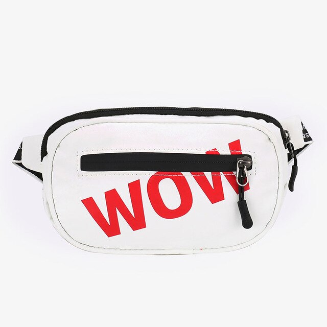 Waterproof Child Waist Bag Boy Chest Bag Trend Belt Bags High Capacity Kidney Funny Bags Unisex Banana Bags Teens Crossbody Pack: white