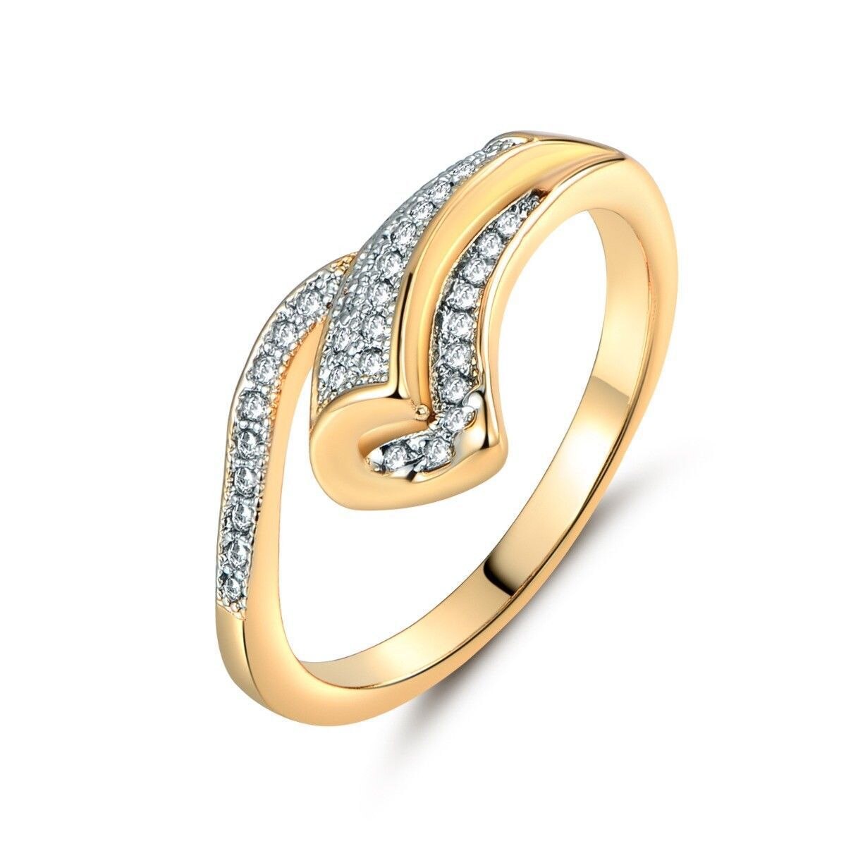 Bague en or 18K avec diamants Anillos Bizuteria Bague en or jaune 18K avec diamants pour femmes: 9