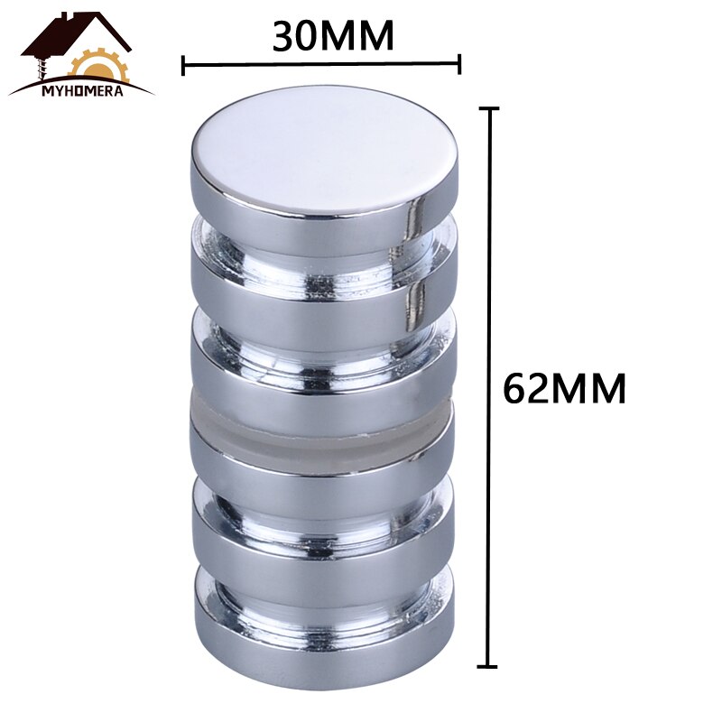 Myhomera klamka szklana gałka robić drzwi ściągacz naciskać łazienka uchwyty robić szafek prysznicowych szuflada srebrna pasuje 10-80mm grubość drzwi: srebro 30mm Screw