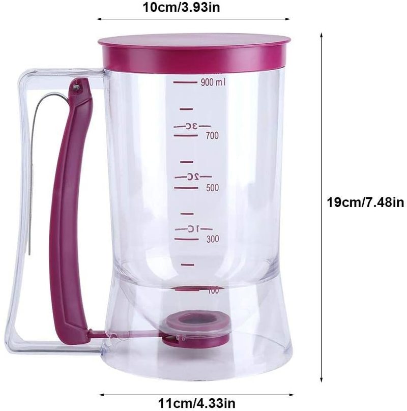 Batter Dispensr e900mL Manual Cake Batter Dispenser Cupcake Pancake Waffle Measuring Cup Kitchen Baking Tool Bakeware Maker