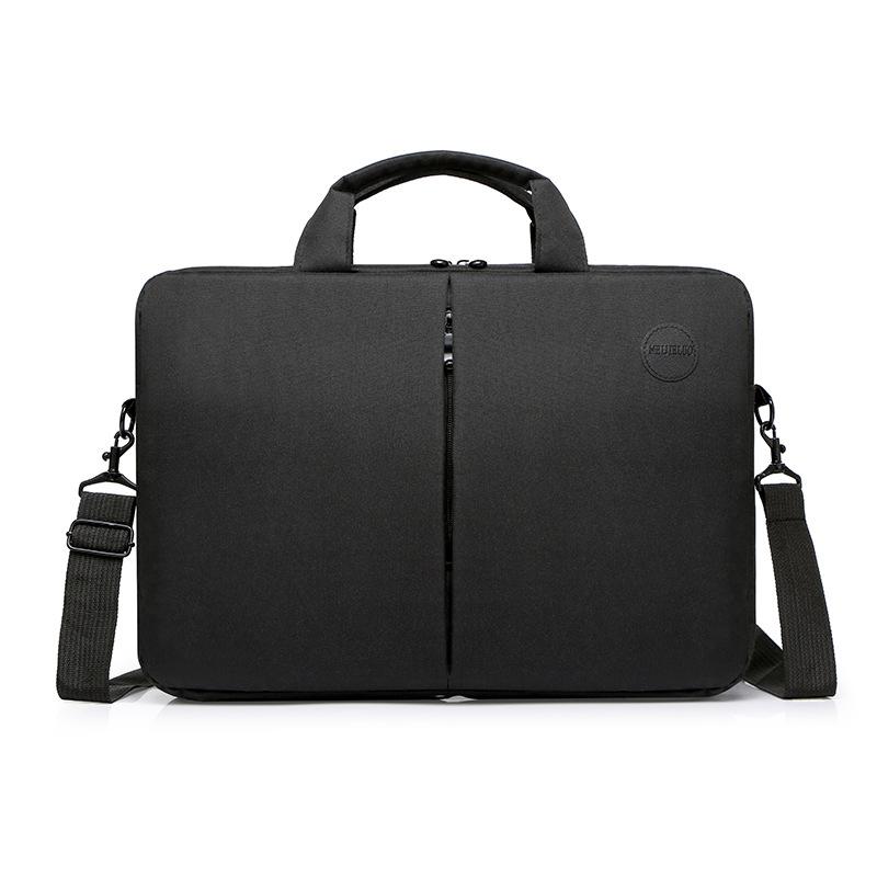 Mannen Aktetas 15.6 Inch Canvas Computer Tas Handtas Voor Mannen Vrouwen Aktetas Schoudertas Office Tassen Voor Mannen Maletin Mujer: Black