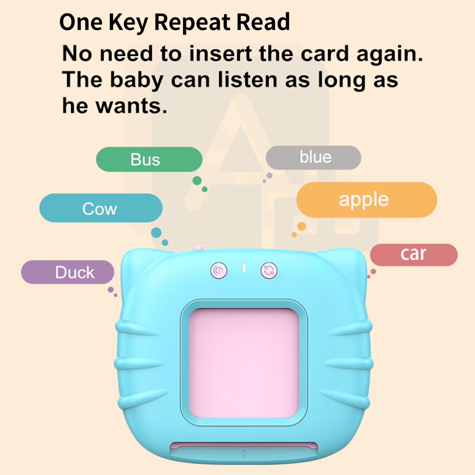 Talking Flash Cards Learning Toys for Toddlers 0-3 Years with Sound Effect English Reading Early Learning Toys