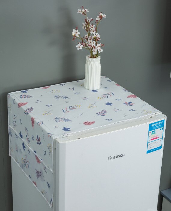 Cubierta blanca antipolvo para refrigerador, con bolsa de almacenamiento, cubierta impermeable para muebles, patrón de necesidad diaria Simple: color 07