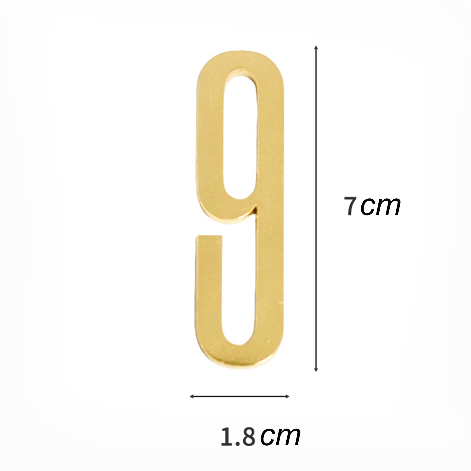 Gouden deurnummer met magneten 7 cm metalen huisnummer appartement deurnummer voor buiten hotel thuis brievenbuslabel