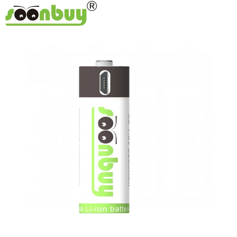 Soonbuy 1 Pcs Aa 1.5 V1500mAh Capaciteit 2250mwh Li-Polymer Li-Ion Batterij Met Oplaadbare Lithium Batterij Usb + Usb kabel
