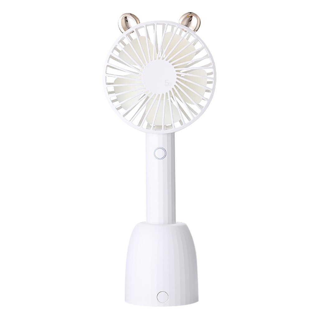 Shaking Head Fan Desktop USB Fan with Portable USB Charging Base: WH
