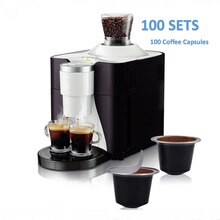 100 Sets Hervulbare Koffiecapsules - Wegwerp Nespresso Cups voor Nescafe Machines - Voedselveilig Cafe Benodigdheden