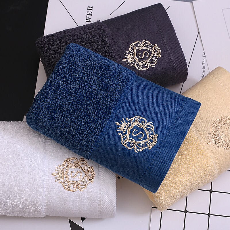 100% cotton towel household towel face towel soft and comfortable thickened adult sports handkerchief white gray blue