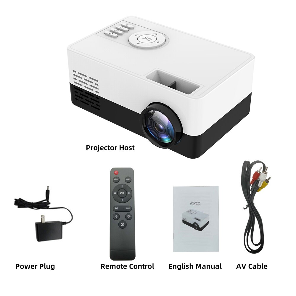 FrankEver LED Mini Projector 320x240 Pixels Supports 1080P USB Audio Portable Mini Home Media Player Video Beamer: 04 / US plug