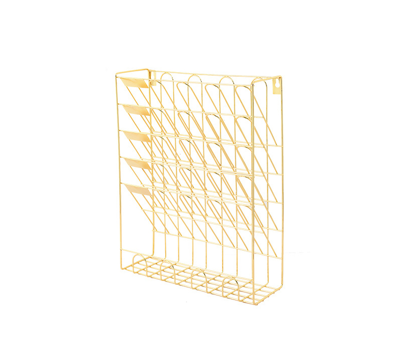 Iron Rack Folder European Simple Gold Iron Bookshelf Desktop Books ... – Grandado