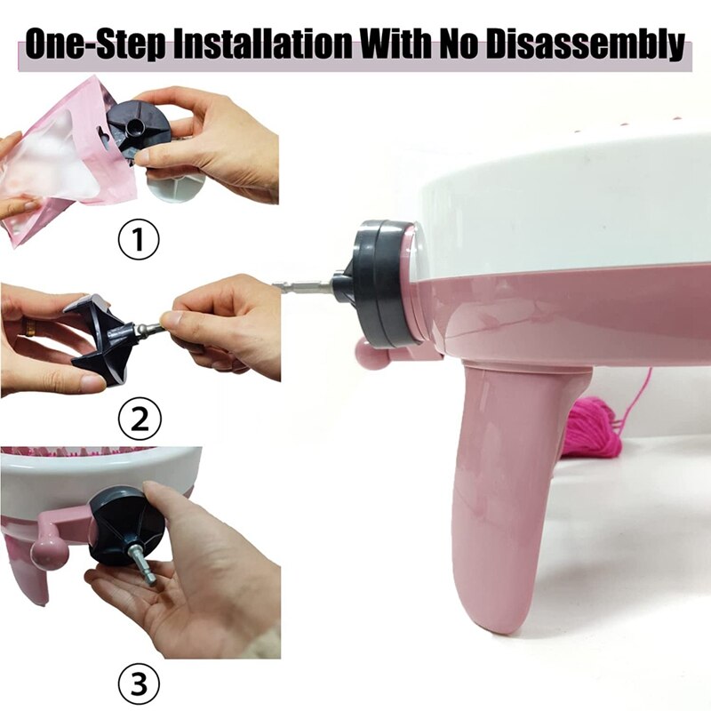 Knitting Machine Drill Attachment For Sentro Knitting Machine Adapter 3 Quick Knit For Sentro 22 Sentro 40 Sentro 48