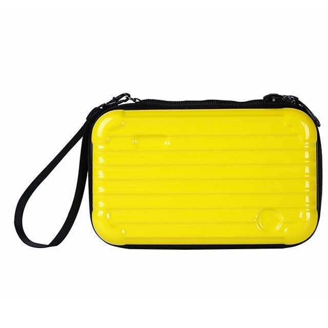 Waterproof ABS Makeup Bags Hard Portable Cosmetic Bag Women Travel Organizer Necessity Beauty Case Suitcase Make Up Bag: yellow