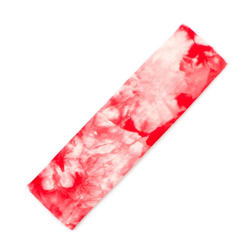 Geebro Women's Tie Dye Elastic Headband Summer Cotton Soft Stretch Turban Headband For Girls Flat Hair Bands Hair Accessory: Red