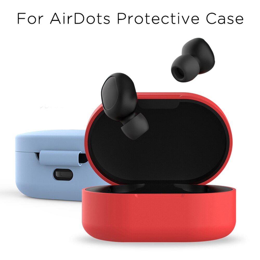 Funda de silicona para auriculares Xiaomi Redmi AirDots, carcasa para auriculares inalámbricos por Bluetooth, TWS, 1, 2 cajas