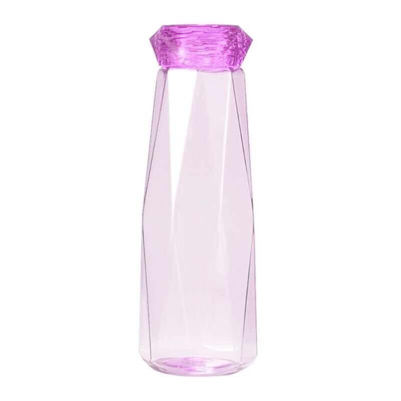 Botella de agua de cristal deportiva, frasco de cristal colorido con forma de pareja, de cristal de agua, 620ml: Purple