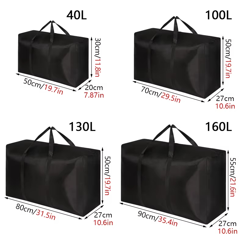 Extra grote waterdichte bewegende bagagetassen Wasboodschappentas Opvouwbare bagage-reistas Quilt-organizer met grote capaciteit