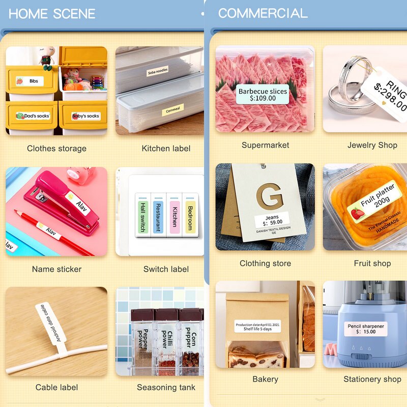 Niimbot D110 Wireless Bluetooth Thermal Label Printer Portable Pocket Label Maker for Android iPhone Home Office Sticker Printer