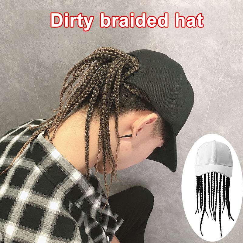 Hat with Dreadlocks Funny Hat with Wig Hairpiece for Girls Boys Fashionable Hats LL@17