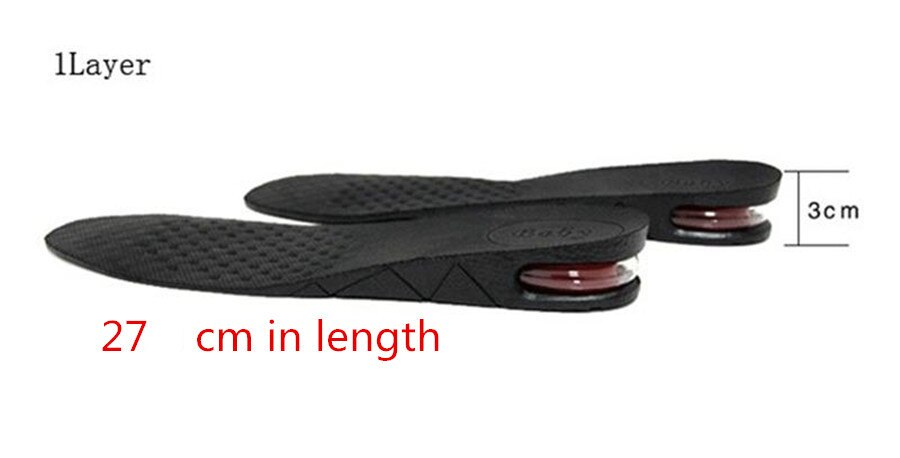 3-9cm höjdökning innersula kudde höjd lyft justerbar skärning sko häl insats högre stöd absorberande fotkudde: Ökade 3 cm