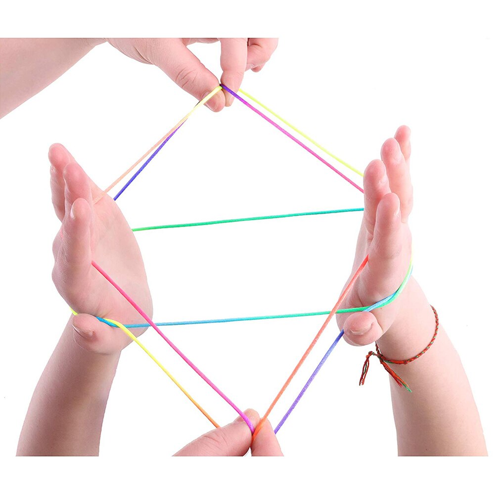 Kids Rainbow Colour Morrelen Vinger Draad Touw String Game Developmental Speelgoed Puzzel Educatief Spel Voor Kinderen Kids