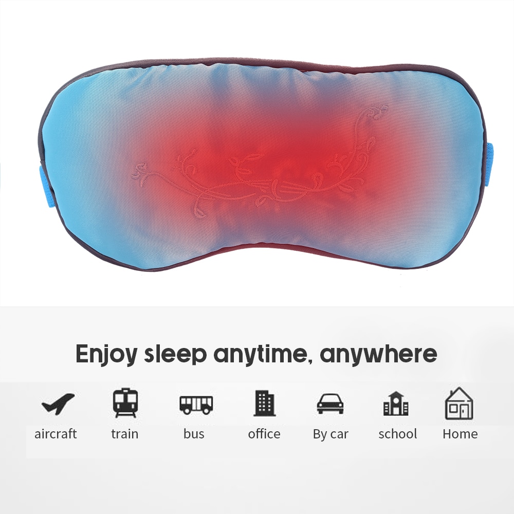 Eye Relax Massage Eye Mask Silk Shading Sleeping Travel Rest Eye Mask Cover Patch Paded Soft Sleeping Mask Blindfold Heating