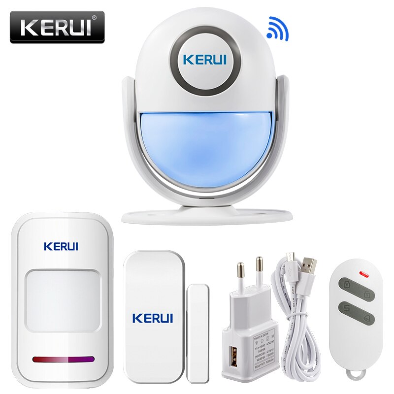 KERUI Alarm Systems Security Alarm Burglar Infrared Motion Sensor Detector 120DB Welcome Door Bell Host WIFI Alarm System Kit: WIFI WP7 kit3 / EU Plug