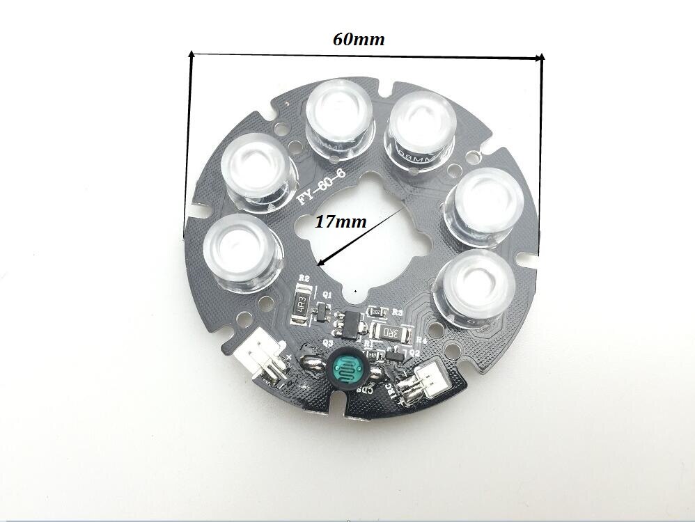 CCTV Nano-Infrared 6Array FY-60-6 IR LED Board For IR cameras Night Vision Outside Diameter 60mm Inside Diameter 17mm