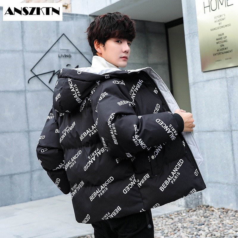 ANUFER Heren Thermaal Winter Parka Jas Dikke Pluisvoering Katoen Gewatteerd Jas met Afneembare Bontkap SD5A0831 Zwart L
