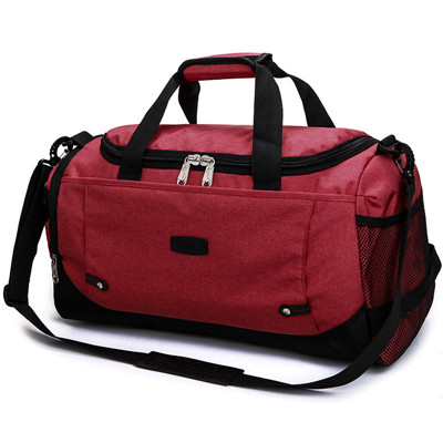 Große reisetasche für damen und herren, tragbare reisetasche, gepäckstück, geschäftsreisetasche, multifunktionale nylon-wochenendtasche: Burgund