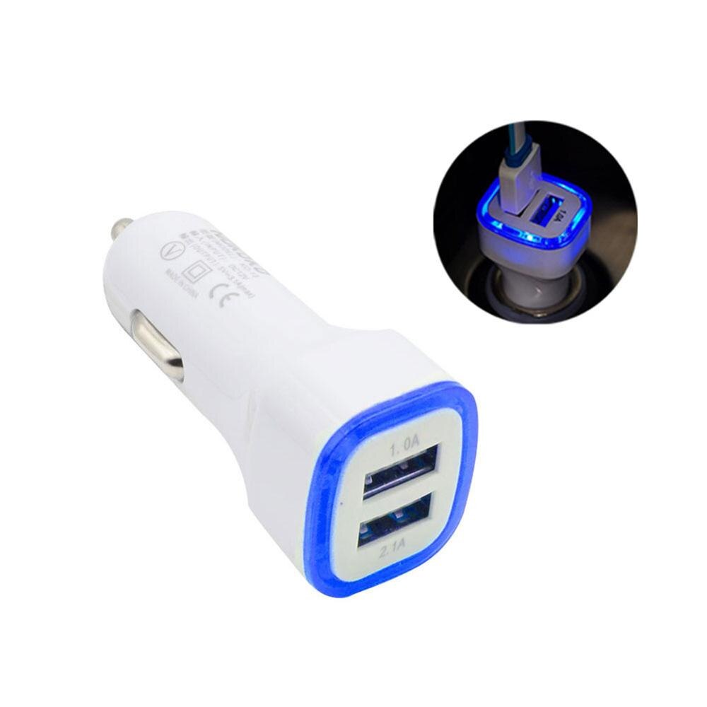 Universal LED Dual USB 2.1A+1.0A Car Charger 2 Port Adapter Cigarette Socket Lighter Mini Mobilephone Car Charger For Cell Phone