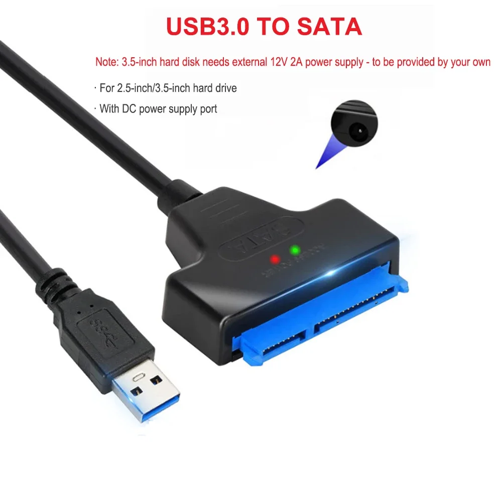 Inateck USB 3.0 Naar SATA Converter, Adapter Voor 2,5/3,5 Inch Drives Hdd Ssd Met 12v 2a Voeding 646475007