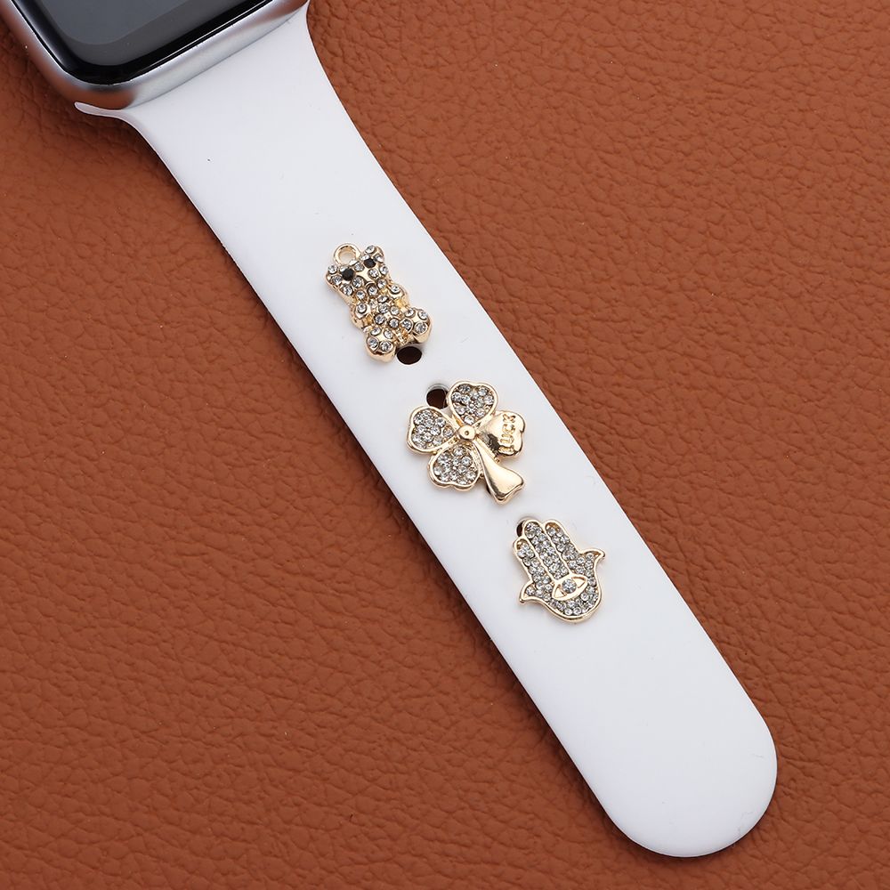 Pasek silikonowy ozdobne gwoździe do zegarka Apple Watch Charms Metal kreatywność nit akcesoria do iwatch