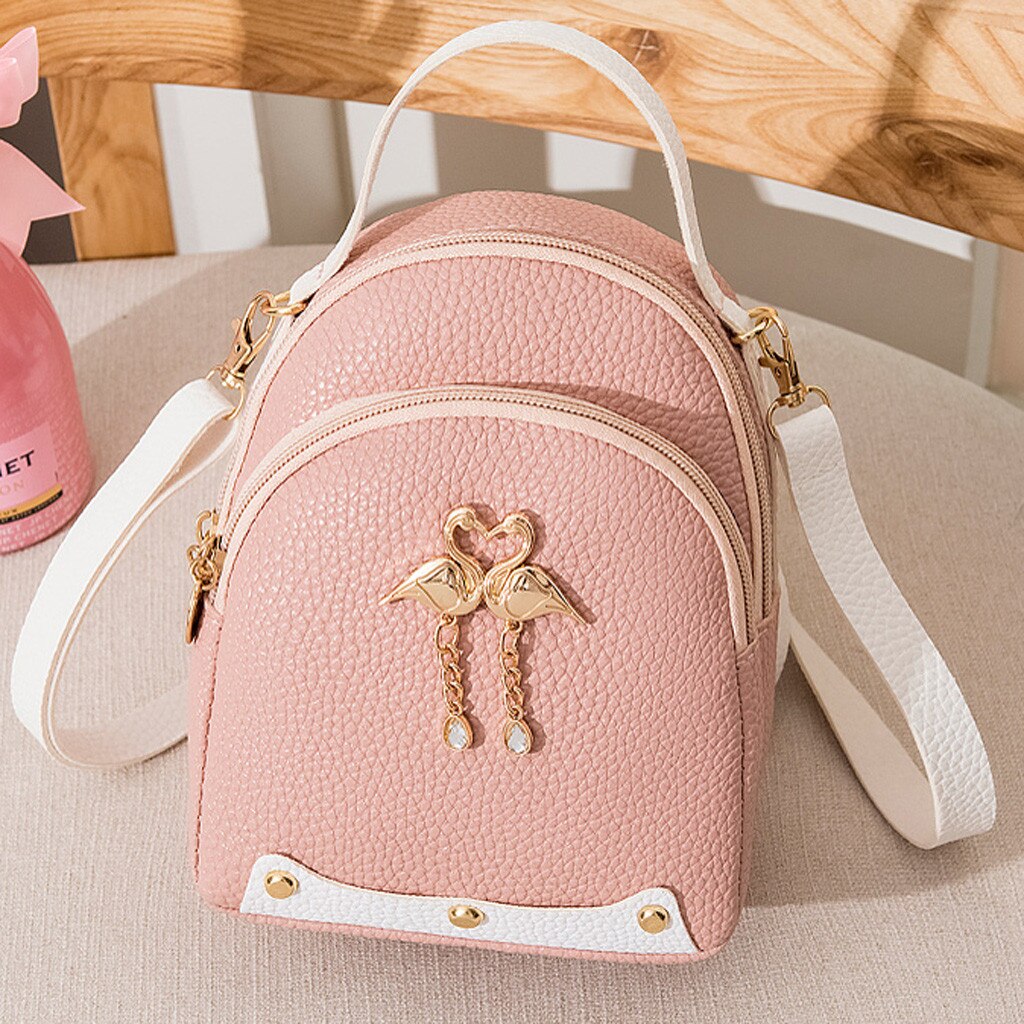 Mini Backpack Women PU Leather Shoulder Bag For Teenage Girls Multi-Function Small Bagpack Female Ladies School Backpack #YJ