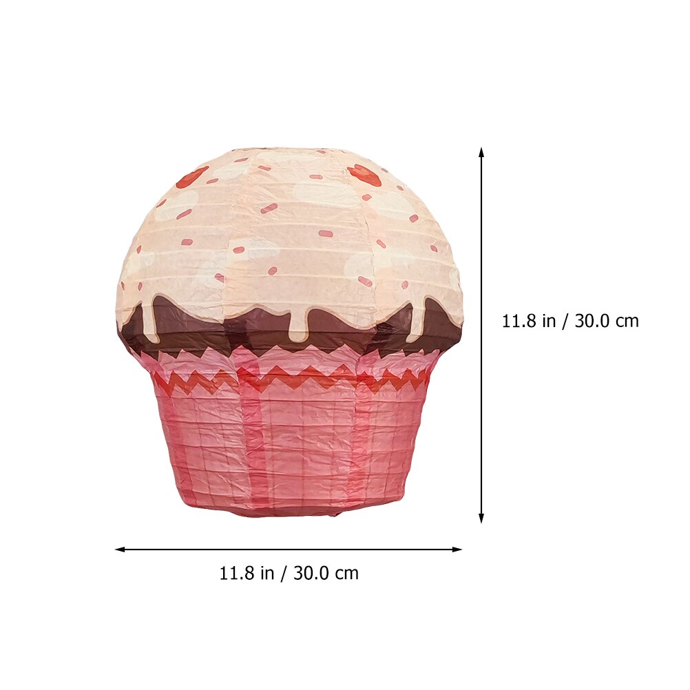 1pc Folding Paper Lantern Cake-shaped Paper Lantern Hanging Lantern for Decor: Pink