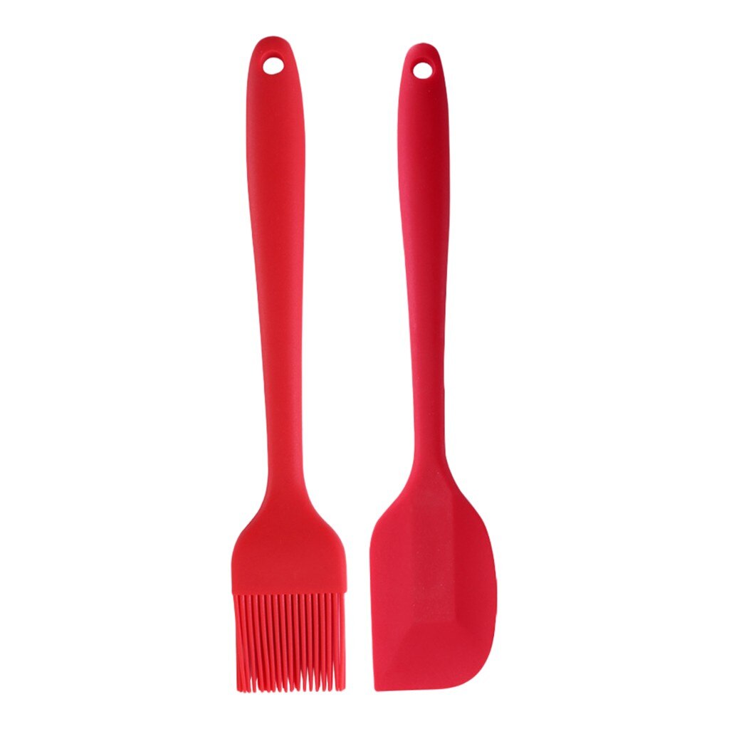 30 ^ 2pc ustensiles de cuisine en silicone ustensiles de cuisson cuisson pinceau à badigeonner ensemble de spatules produit: Rouge 