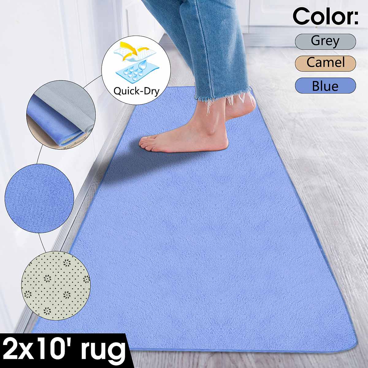 Esteras antideslizantes 50X240cm sala de estar cocina largo pasillo estrecho corredores alfombra alfombras