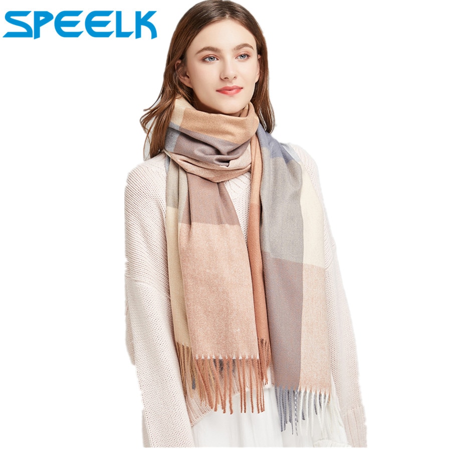 Spring/Winter Women Plaid Scarf Scarves Cashmere Shawls and Wraps Long Foulard Head scarves