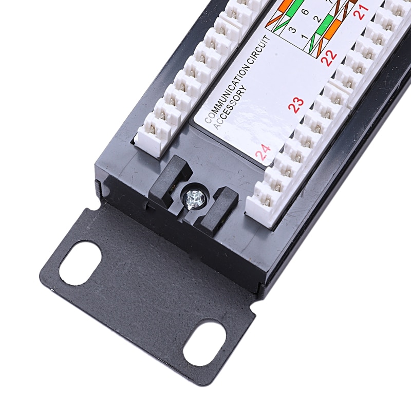 UTP 24 puertos Rj45 Panel de parche Rack Cable montado en la Pared Soporte conector Rack herramienta Ethernet Lan adaptador de red CAT6