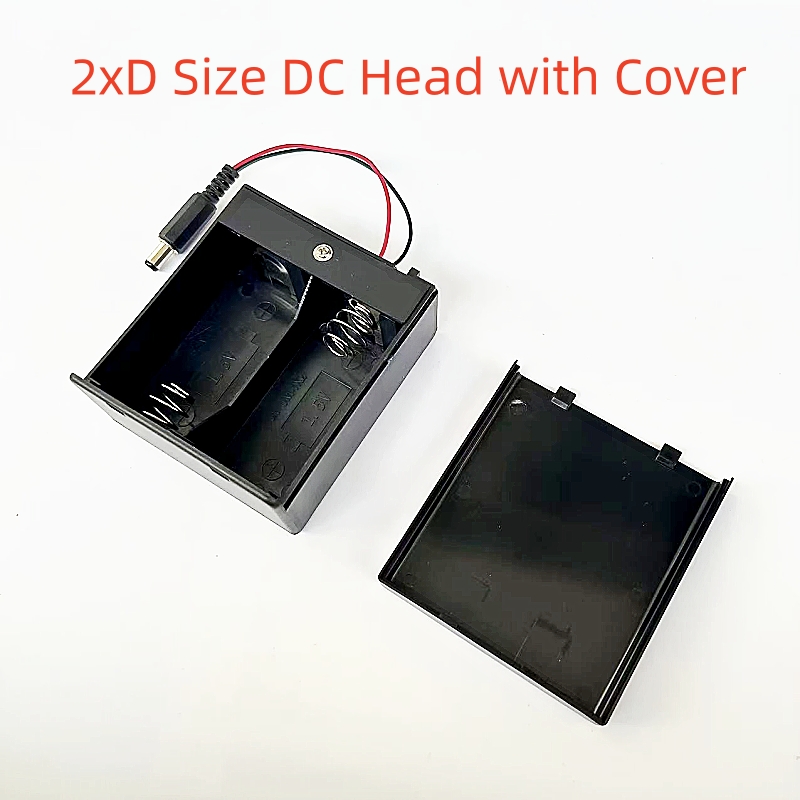 2/4/8 *D Size Battery Case Holder 3V 6V 12V Battery Storage Box with 5.5*2.1mm DC Plug