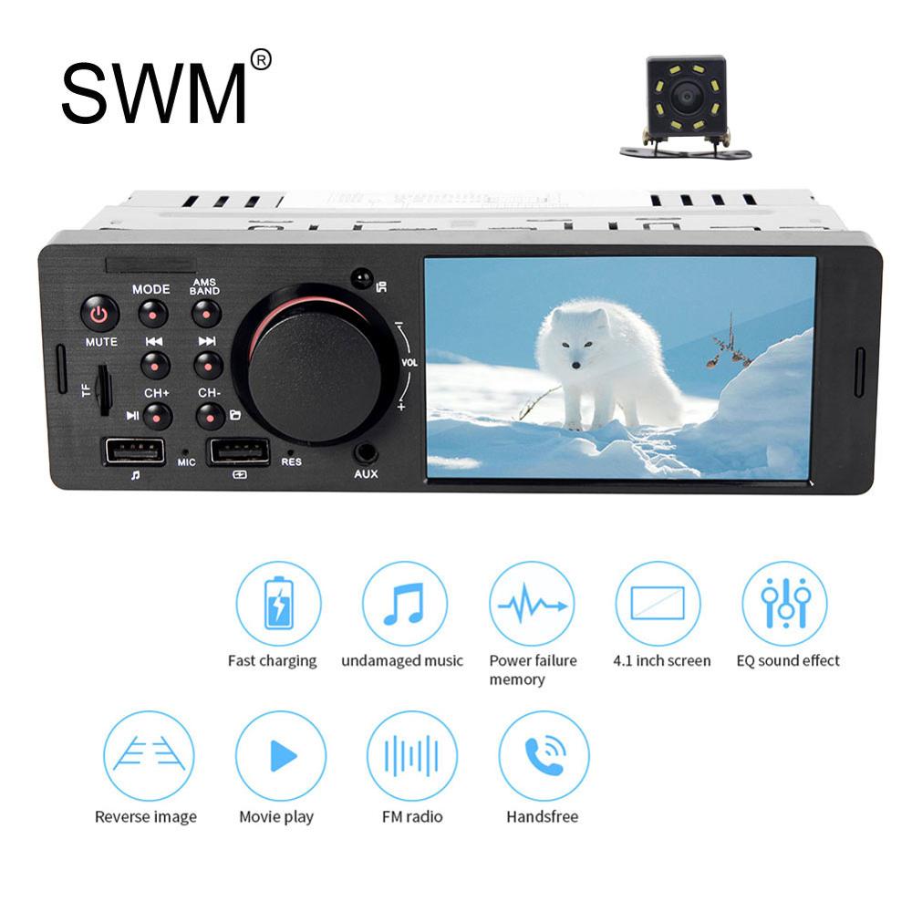 1 Din Car Radio Stereo Autoradio Auto Radio Para Coche USB Bluetooth Handsfree MP5 Player Reverse Image Car Stereo 1din Radio: Car Radio with Cam 2