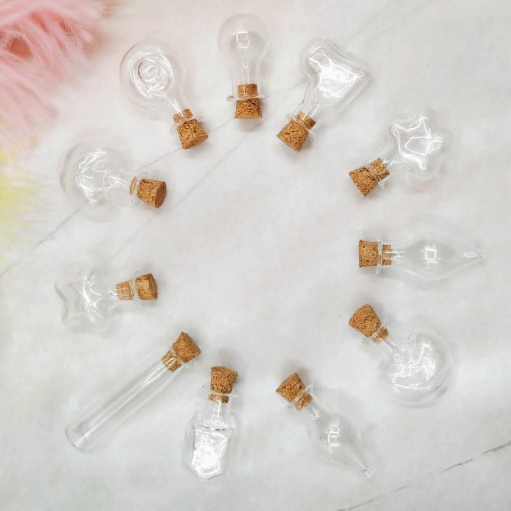 1 stk mix form flaske glas krukker gør-det-selv-beholdere juleønske flasker mini hætteglas kork prop murer krukker bestsellere