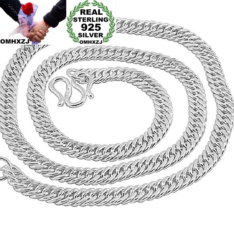 OMHXZJ Europese Mode Man Party Huwelijkscadeau Breed 925 Sterling Zilveren Ketting Ketting NA186