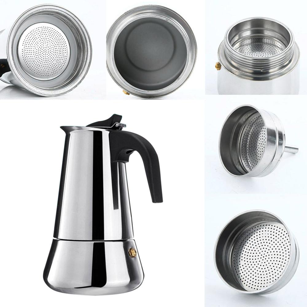 Ruostumaton teräs lasi teekannu kahvila ranskalainen kahvi tee perkolaattori suodatinpuristin mäntä manuaalinen kahvi espressokeitin kannu 350ml