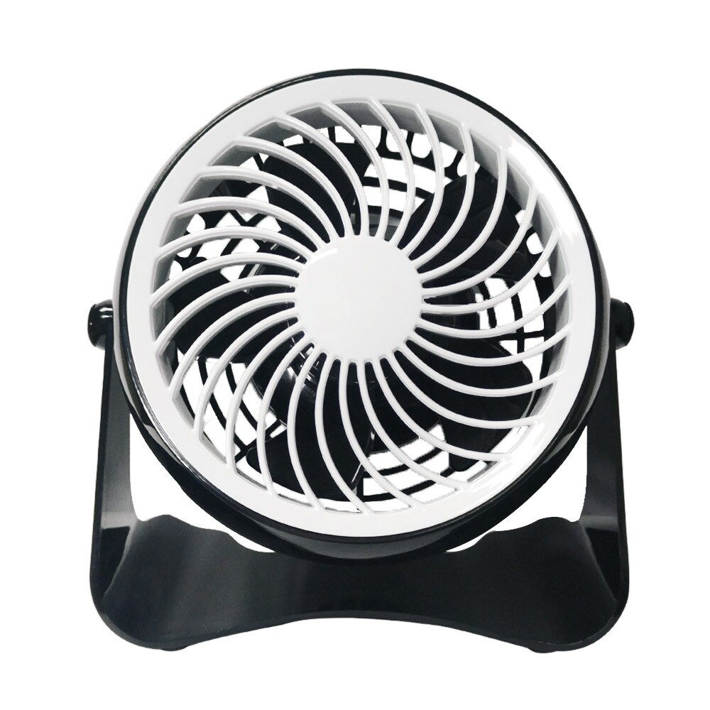 Creatieve Turbo Luchtcirculatie Desktop Fan Office Slaapkamer Mute Mini Usb Oplaadbare Kleine Ventilator Draagbare Desktop Kleine Elektrische Ventilator: White and black