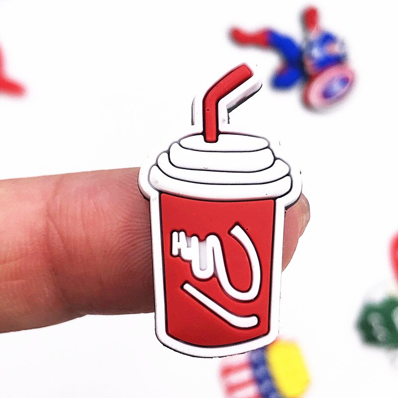 8 Stks/set Voedsel Cartoon Frieten Hamburger Cola Lolly Icoon Pvc Vlakke Achterkant Voor Diy Phone Case Sieraden Versieringen Ambachten