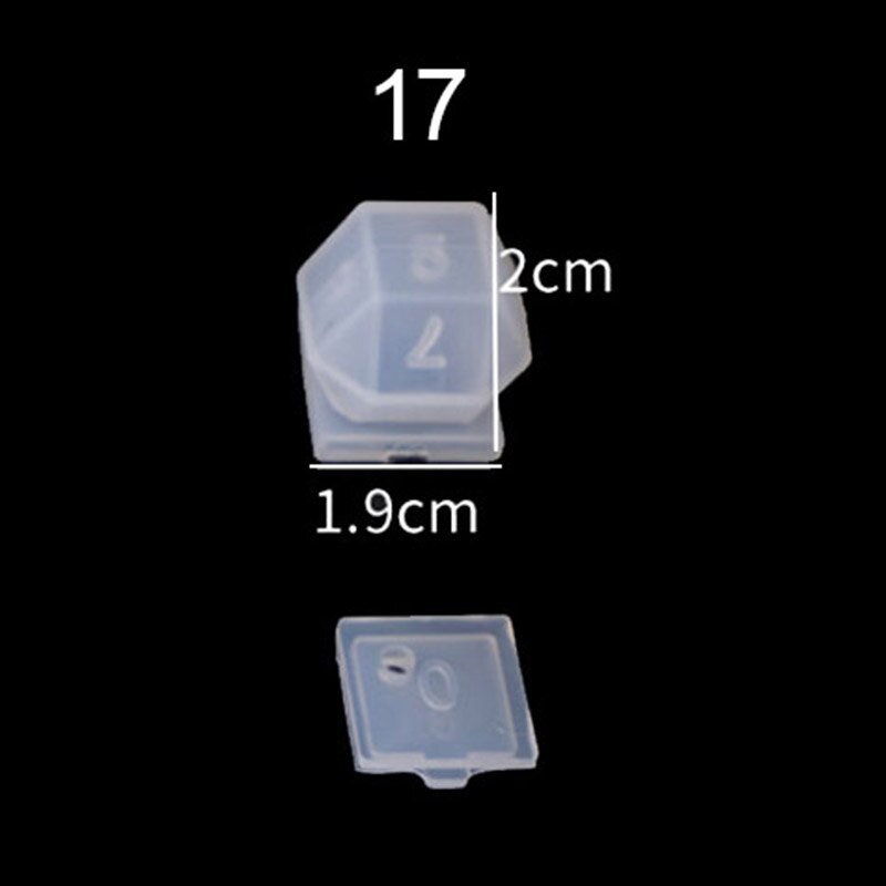 1pcs FAI DA TE Dadi Di Cristallo A Resina Epossidica Stampo In Silicone Arrotondato Multi-spec Digitale Specchio Stampo In Silicone per Strumenti di Creazione di Gioielli: 17